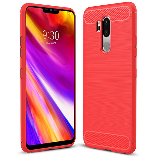 Flexi Slim Carbon Fibre Case for LG G7 ThinQ - Brushed Red